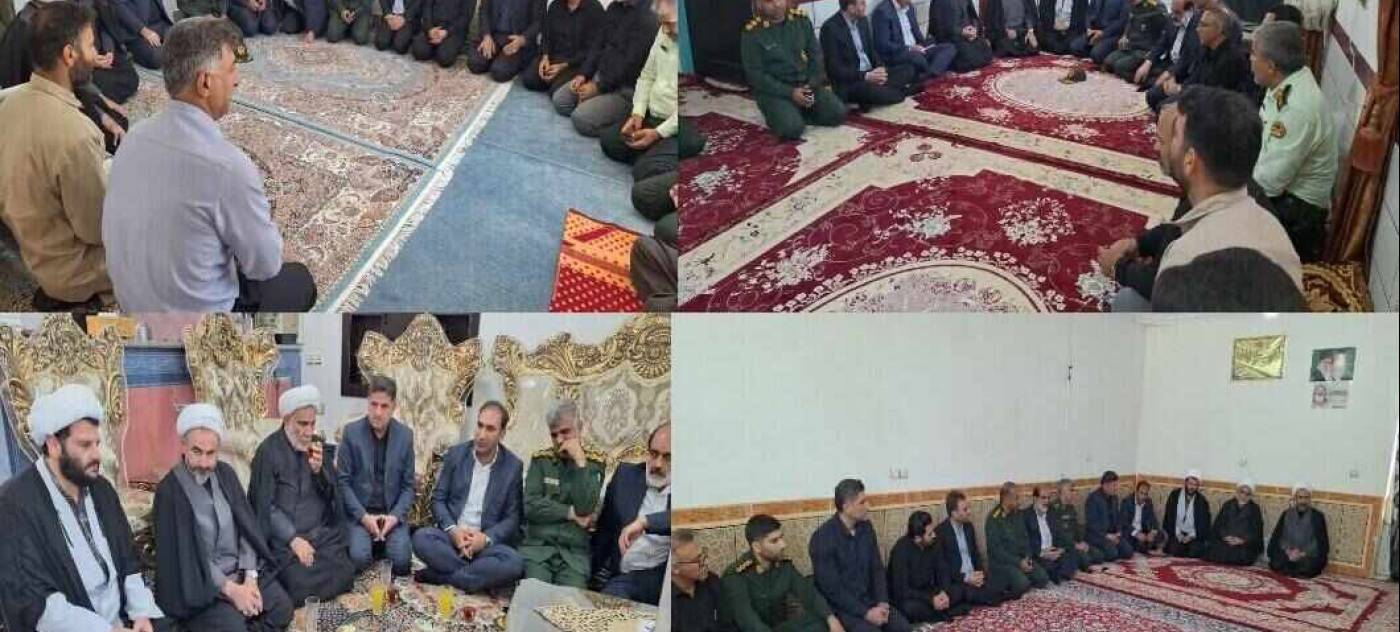دیدار امام جمعه ایلام ومسئولین شهرستان دره شهر با خانواده شهدای جنگ رمضان در بخش ماژین