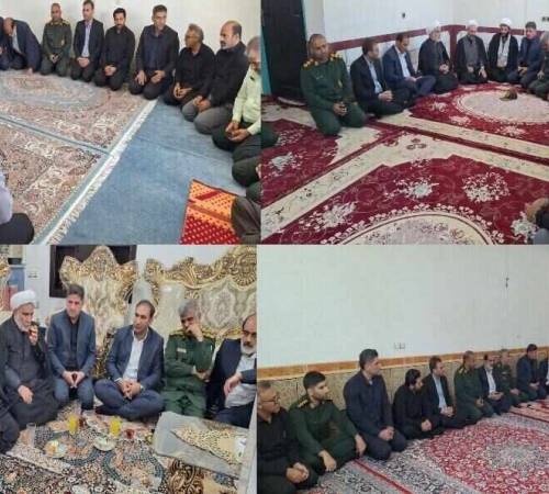 دیدار امام جمعه ایلام ومسئولین شهرستان دره شهر با خانواده شهدای جنگ رمضان در بخش ماژین