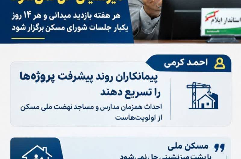استاندار ایلام: مسکن ملی با پشت میزنشینی حل نمی‌شود